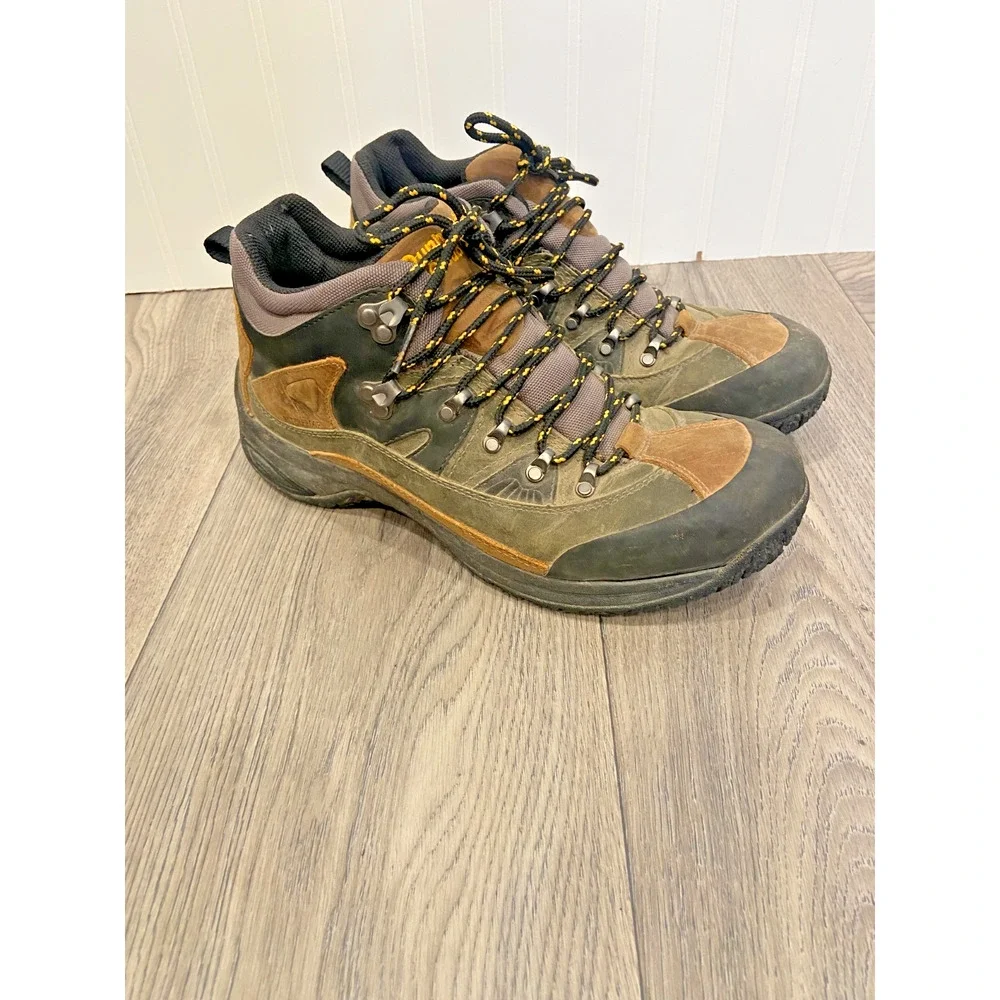 Dunham Cloud Hiking Boots Men's 8 Brown Leather Waterproof Trail Cap Toe